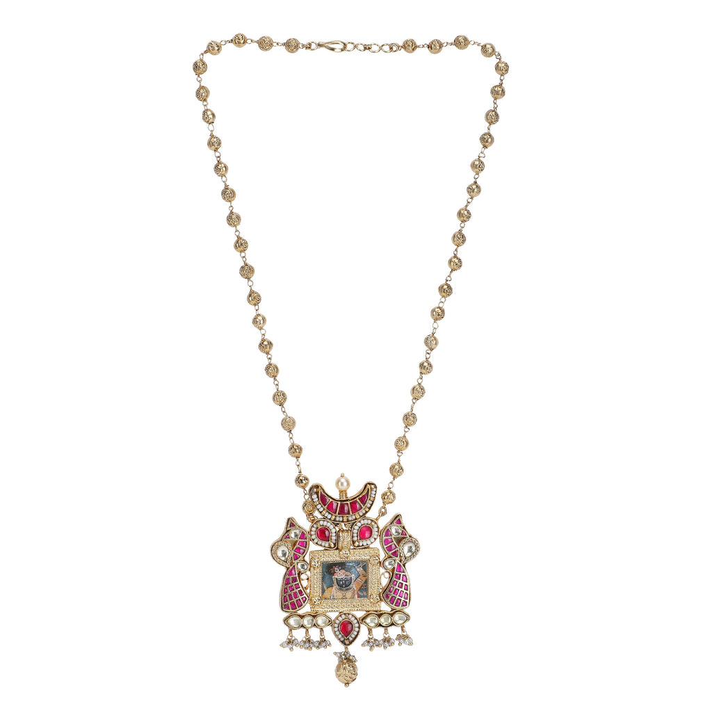 Pichwai Srinath Ji 22k Gold Plated Necklace Set