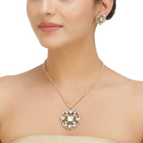 SANKRANTI KUNDAN SQUARE PENDANT  SET