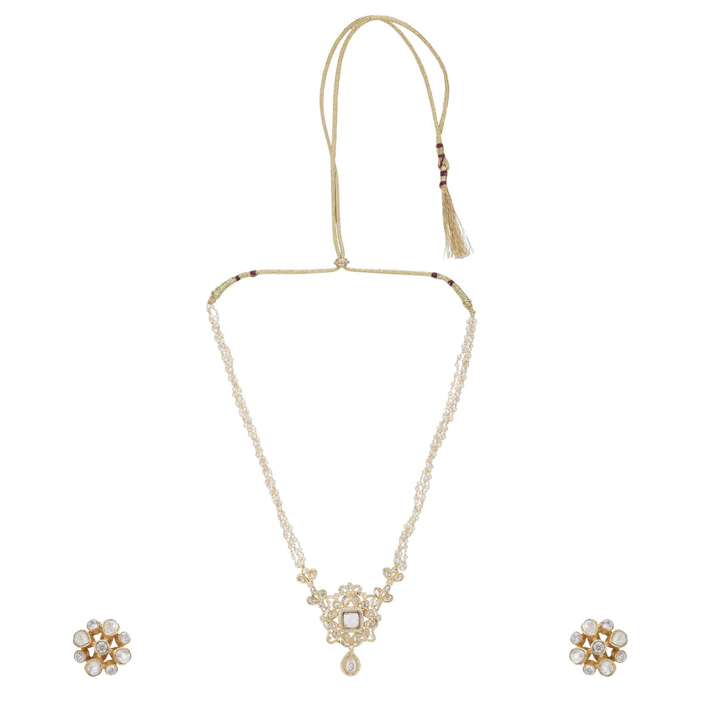 Gemstone Harisha navya 22k Gold Plated Pendant Set