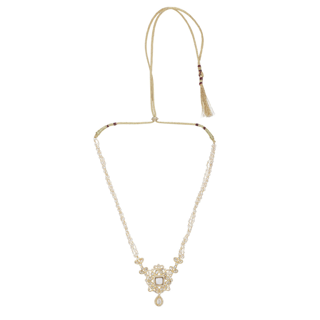 Gemstone Harisha navya 22k Gold Plated Pendant Set