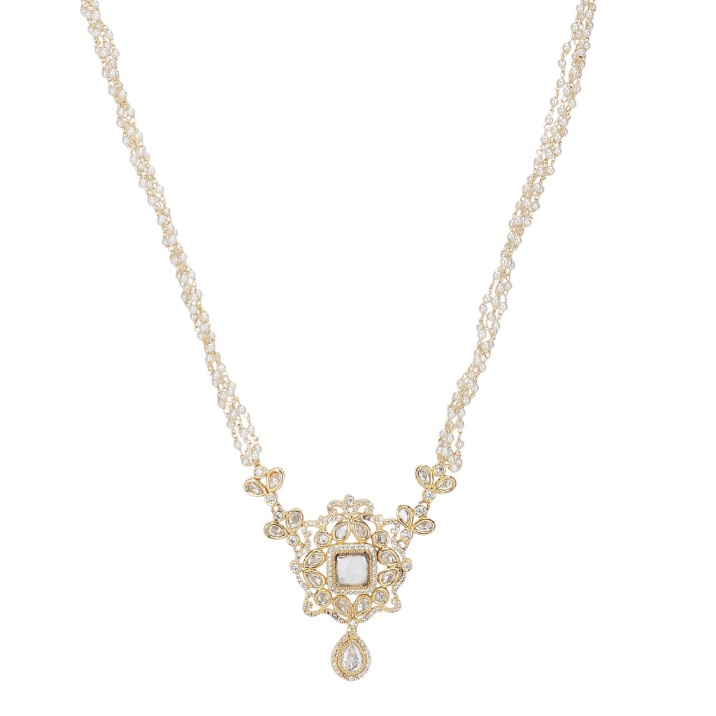 Gemstone Harisha navya 22k Gold Plated Pendant Set