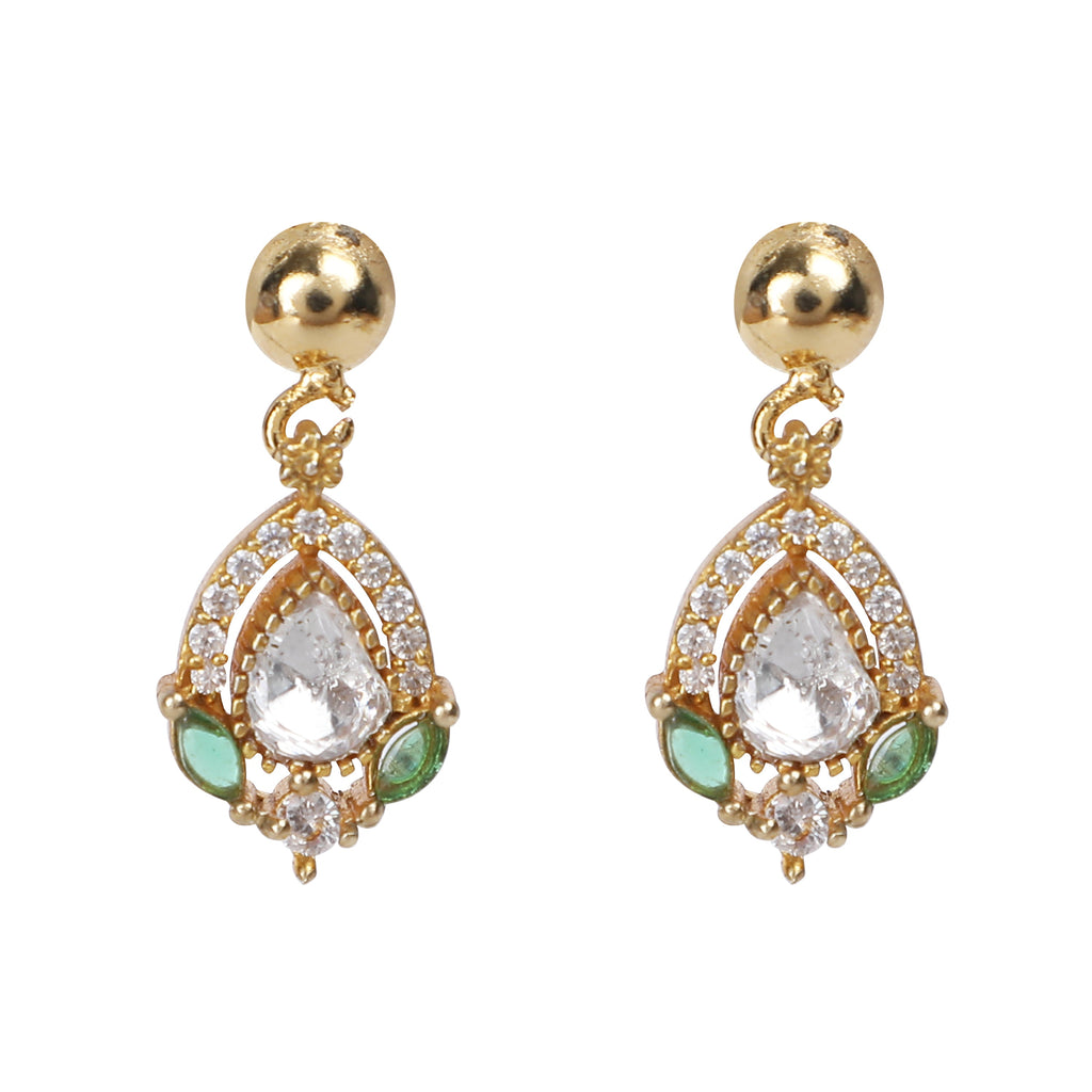 Gemstone Chain Patti 22k Gold Plated Pendant Set