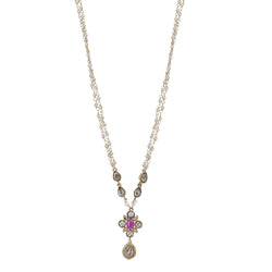 Gemstone  Devisha 22k Gold Plated Pendant Set