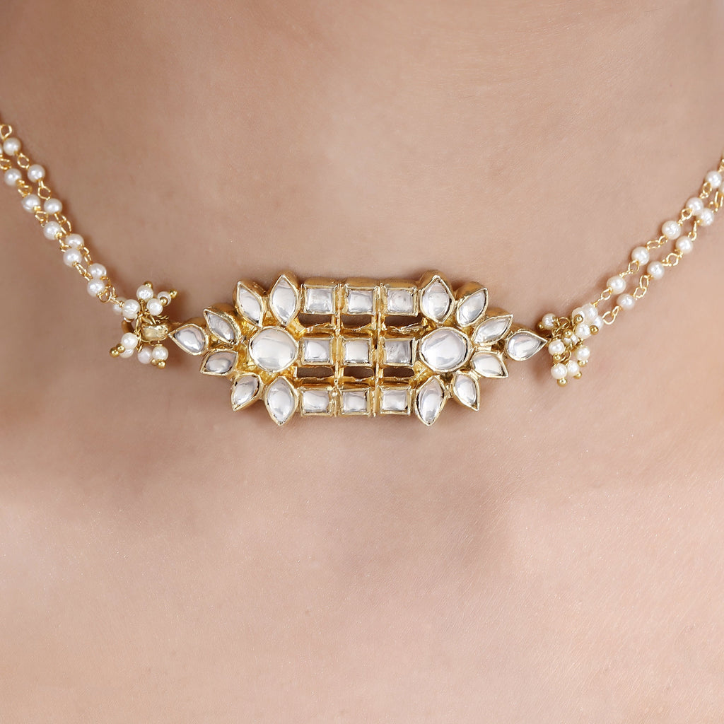 Megha Collection Olivia Kundan Necklace Set