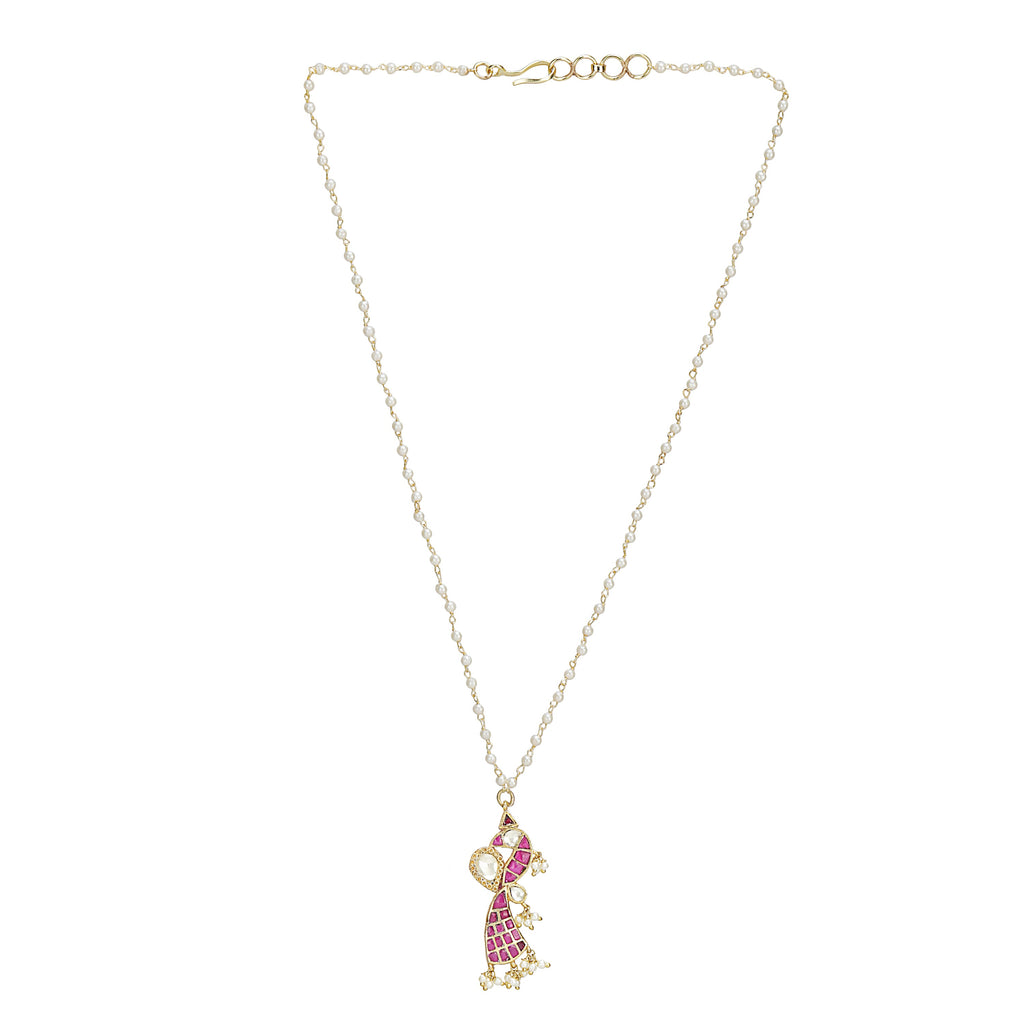 SANKRANTI KUNDAN PINK PENDANT SET