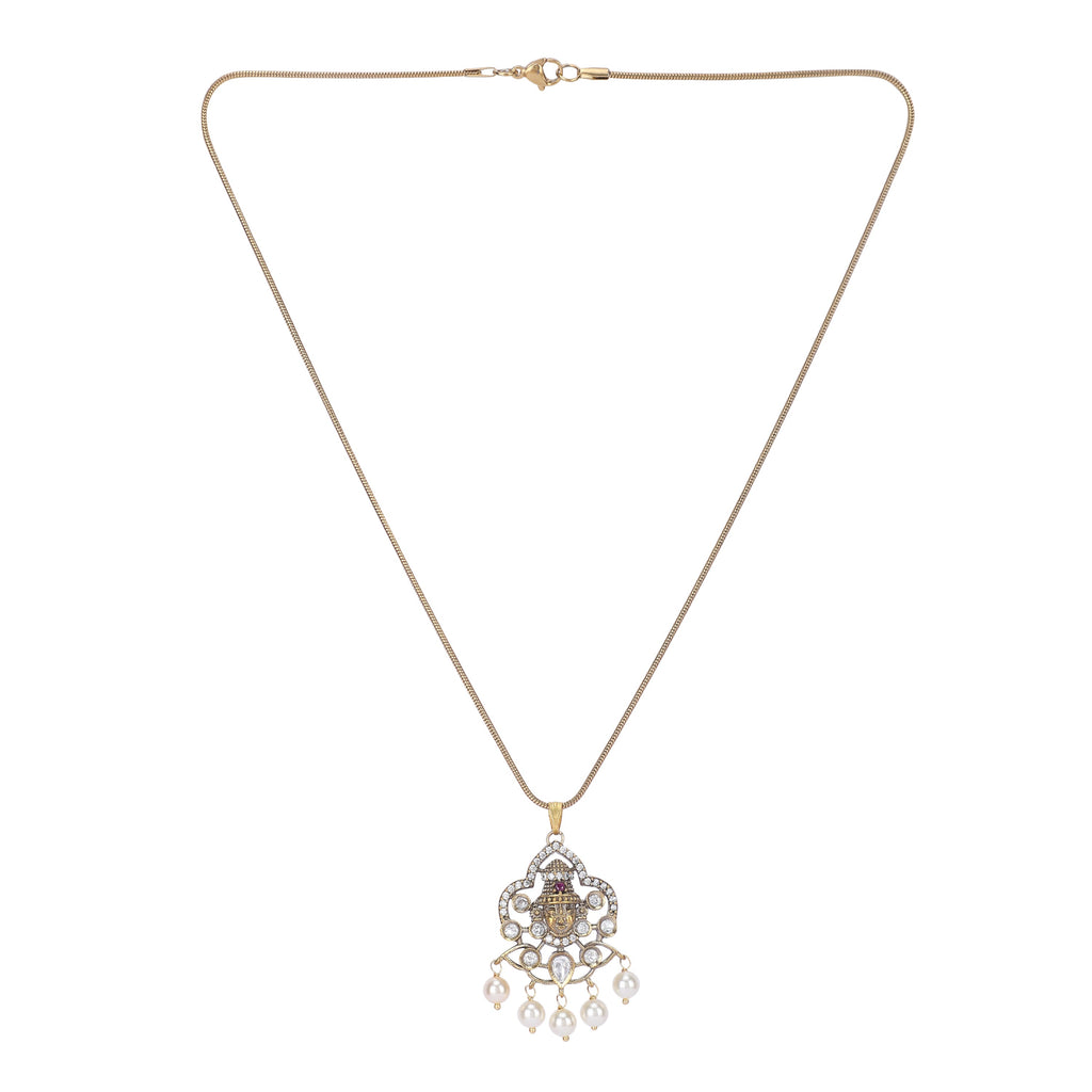 22k Gold Plated Amolya Hemalika Pendant Set