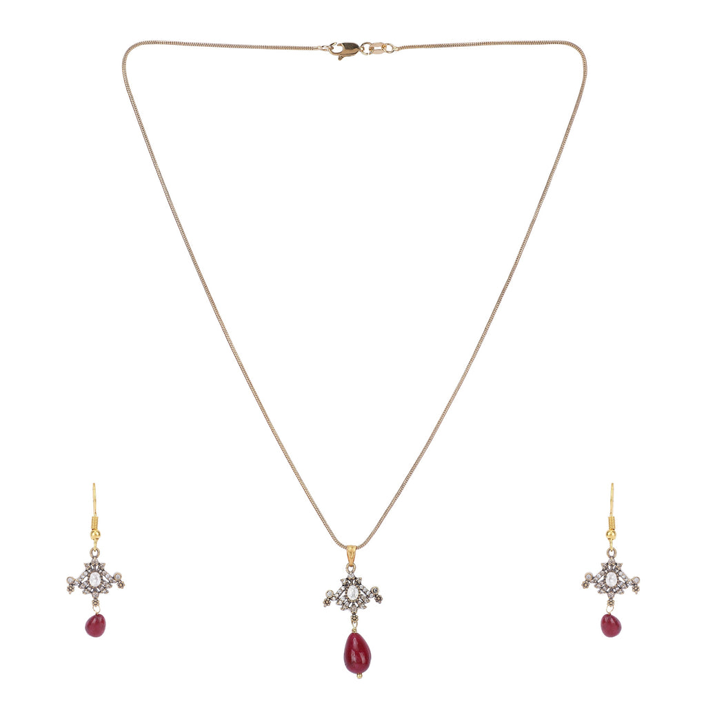 22k Gold Plated Amolya Kanira Pendant Set