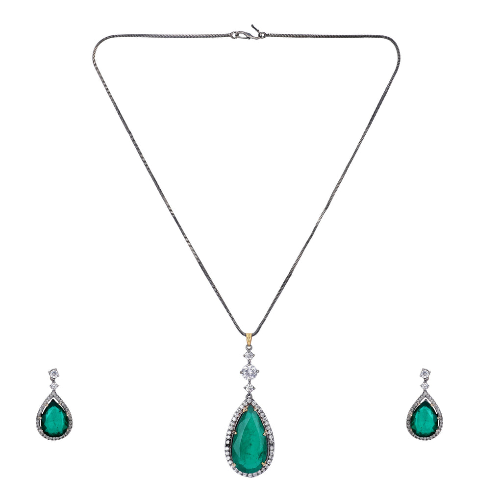 22k Gold Plated Amolya Vrinda Pendant Set