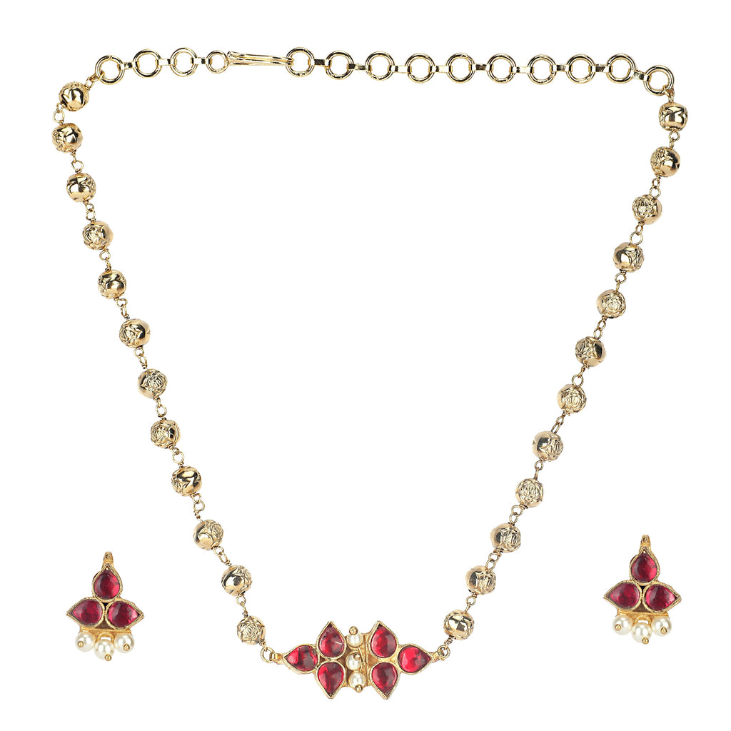 22k Gold Plated Amolya Charvi Pendant Set