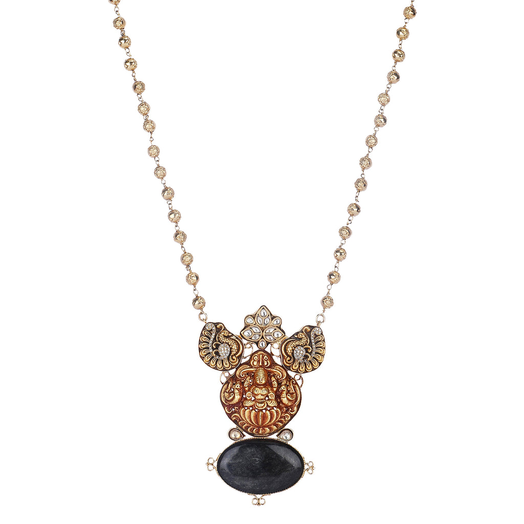 22k Gold Plated Amolya Sharvani Pendant Set