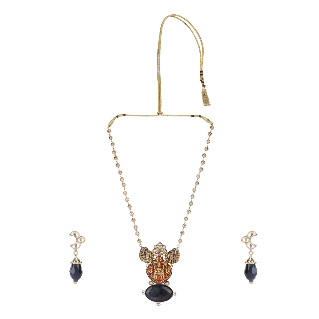 22k Gold Plated Amolya Sharvani Pendant Set
