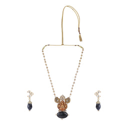 22k Gold Plated Amolya Sharvani Pendant Set