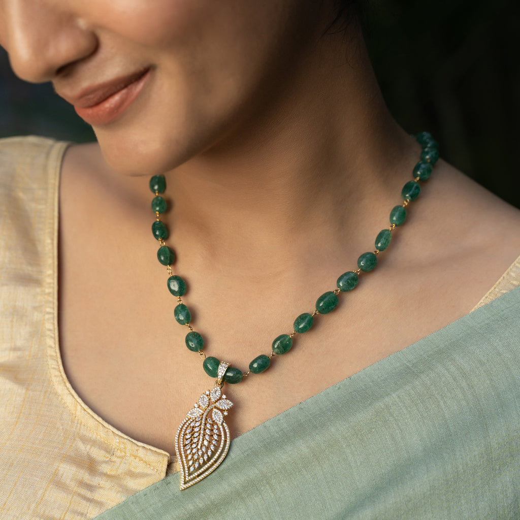 Sparsh 22k Gold Plated Ruby Pendant