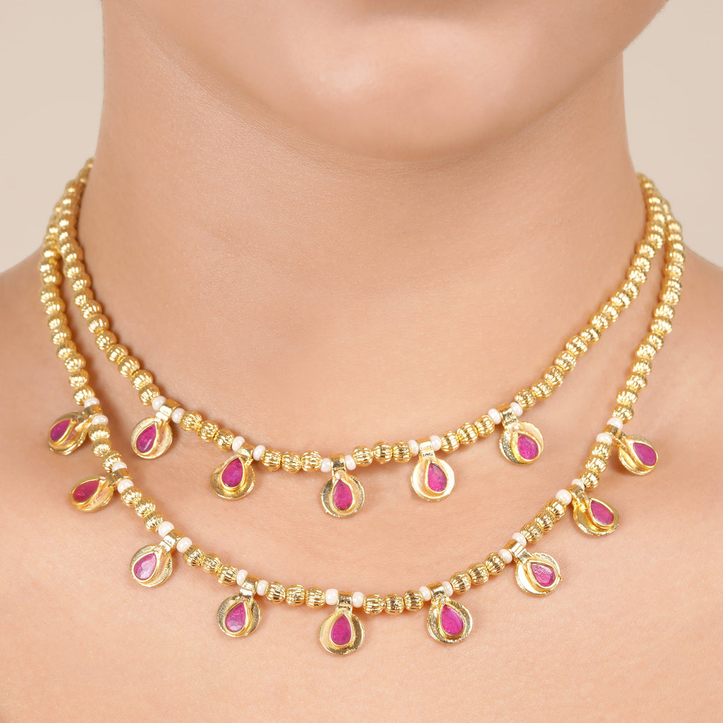 22k Gold Plated Hamsini Necklace Set