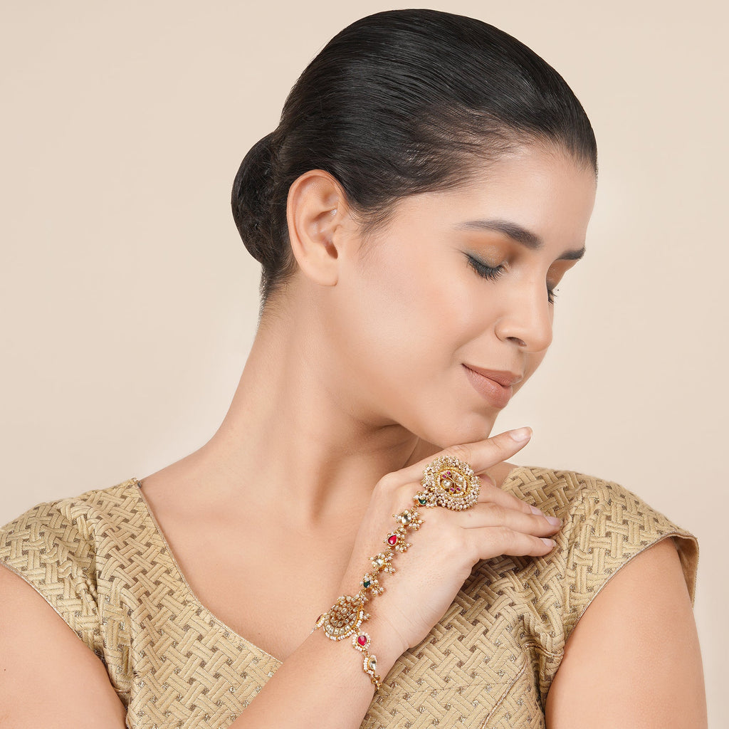 22k Gold Plated Sihu Hathphool