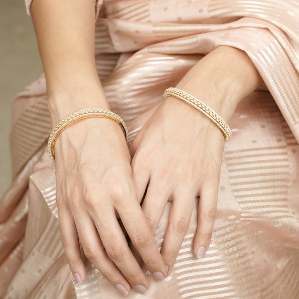 22k Gold Plated Ziya Mesh Bangle – Art Karat Global