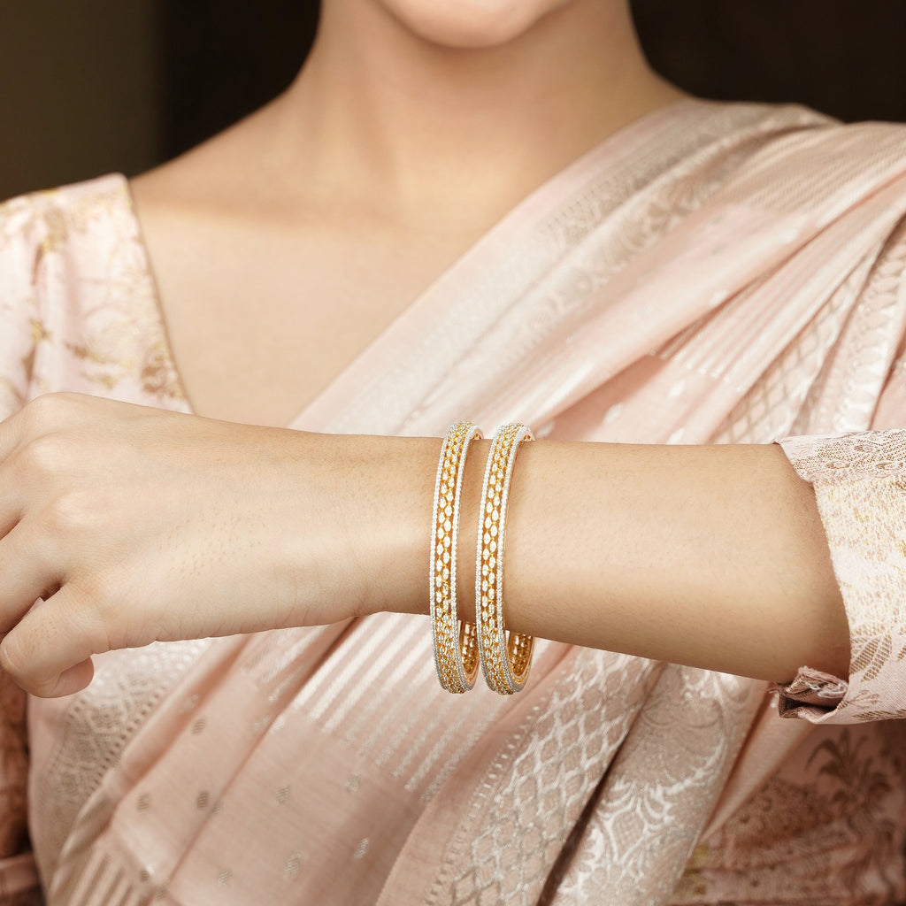 22k Gold Plated Ziya Mesh Bangle