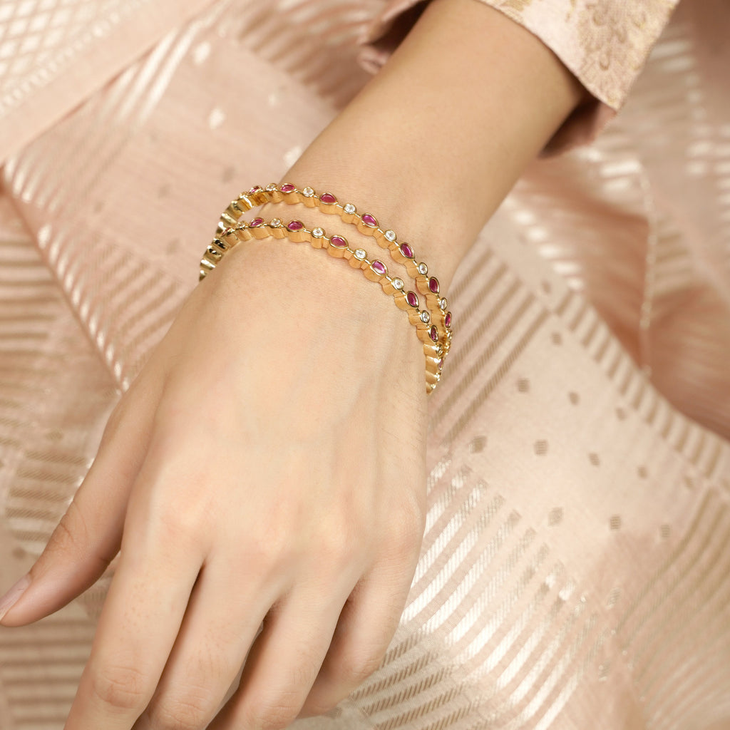 22k Gold Plated Ziya Petal Bangle