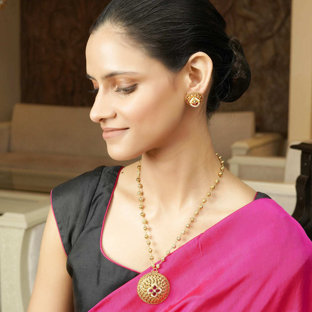 Abha 22k Gold Plated Necklace Set