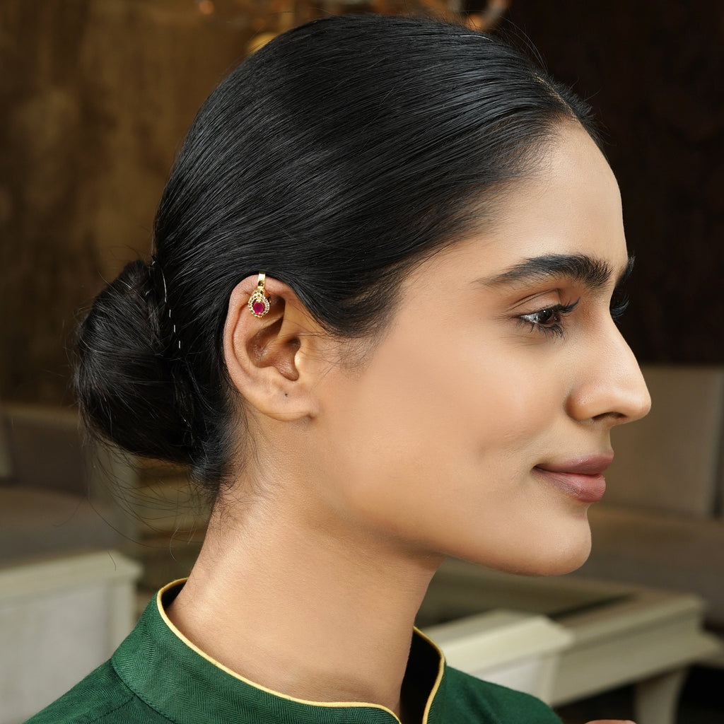 22k Gold Plated Taru Marquise Earcuff