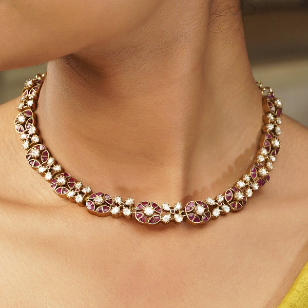 Gemstone Dhruvi 22k Gold Plated Necklace Set Art Karat Global