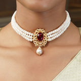 Gemstone Ikshita 22k Gold Plated Choker