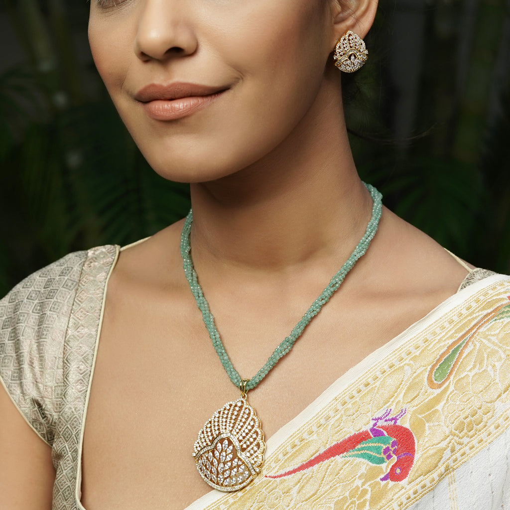 22k Gold Plated Archana  Pendant Set