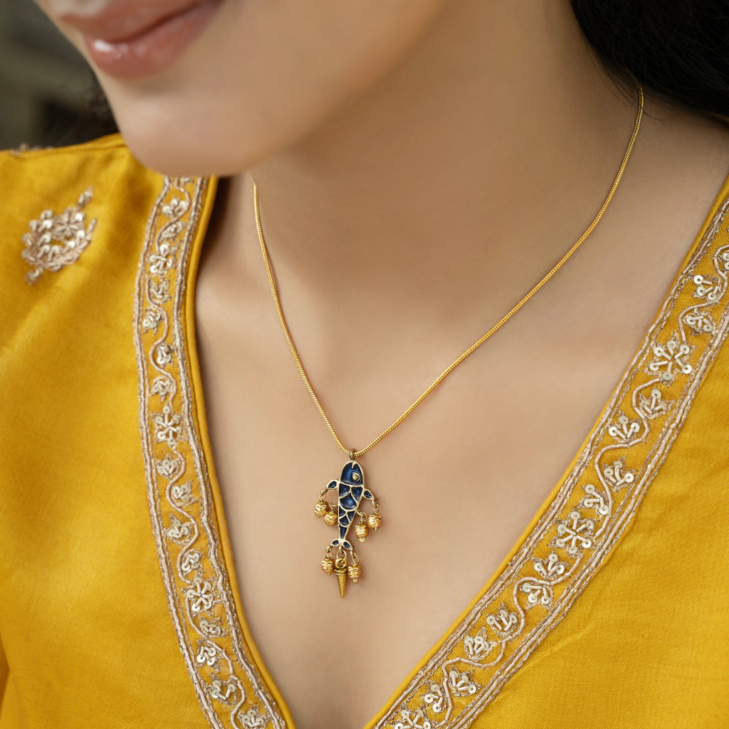 Sparsh 22k Gold Plated Gold Beads Pendant