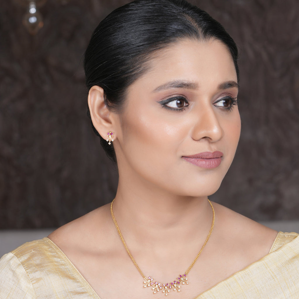 22k Gold Plated Amolya Vanya Pendant Set