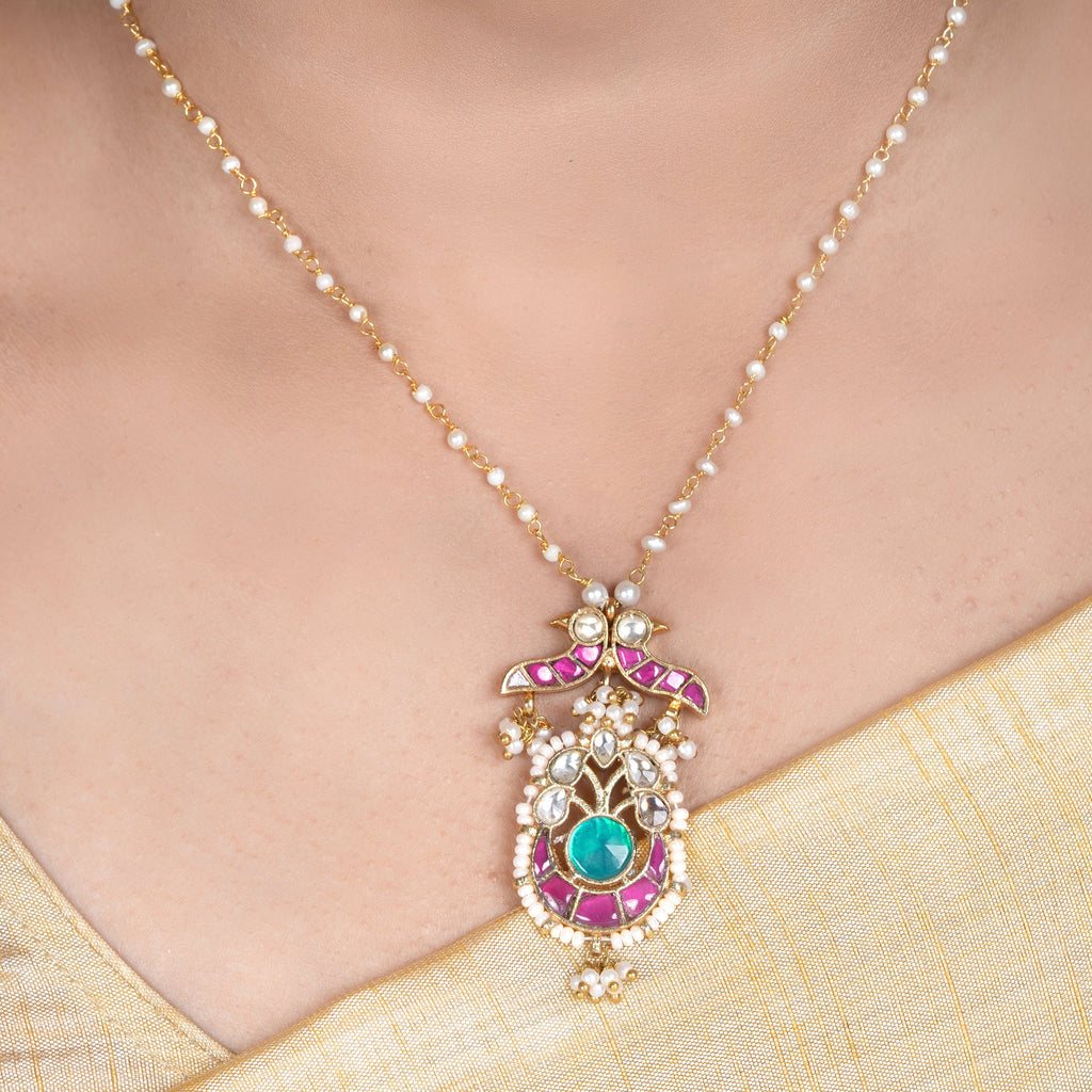 22k Gold Plated Amolya Rajnidhi Pendant Set