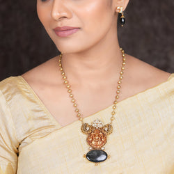 22k Gold Plated Amolya Sharvani Pendant Set