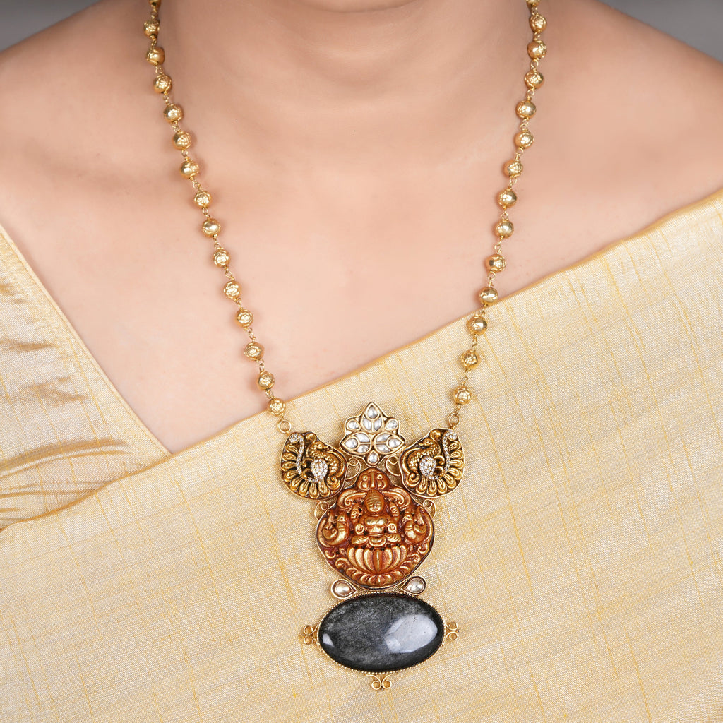 22k Gold Plated Amolya Sharvani Pendant Set