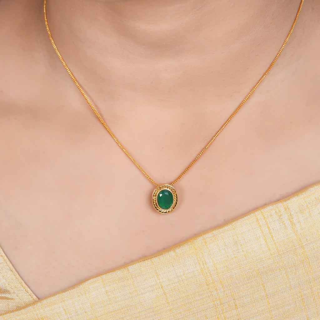 22k Gold Plated Amolya Naysa Pendant Set