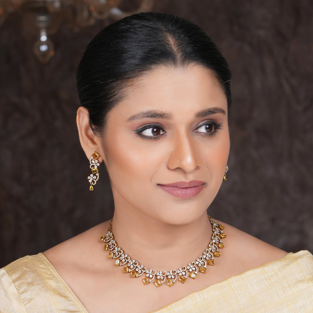 22k Gold Plated Amolya Svarna Necklace Set
