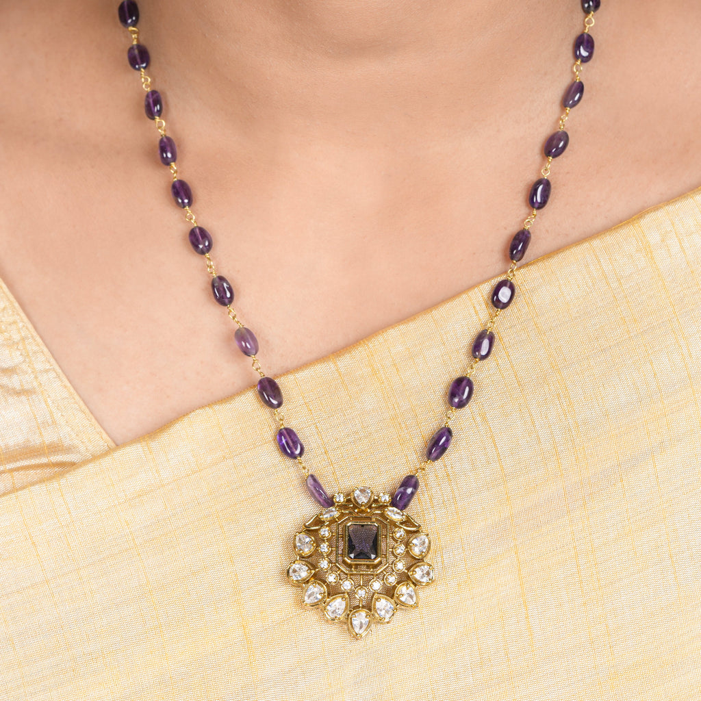 22k Gold Plated Amolya Rajvika Pendant Set