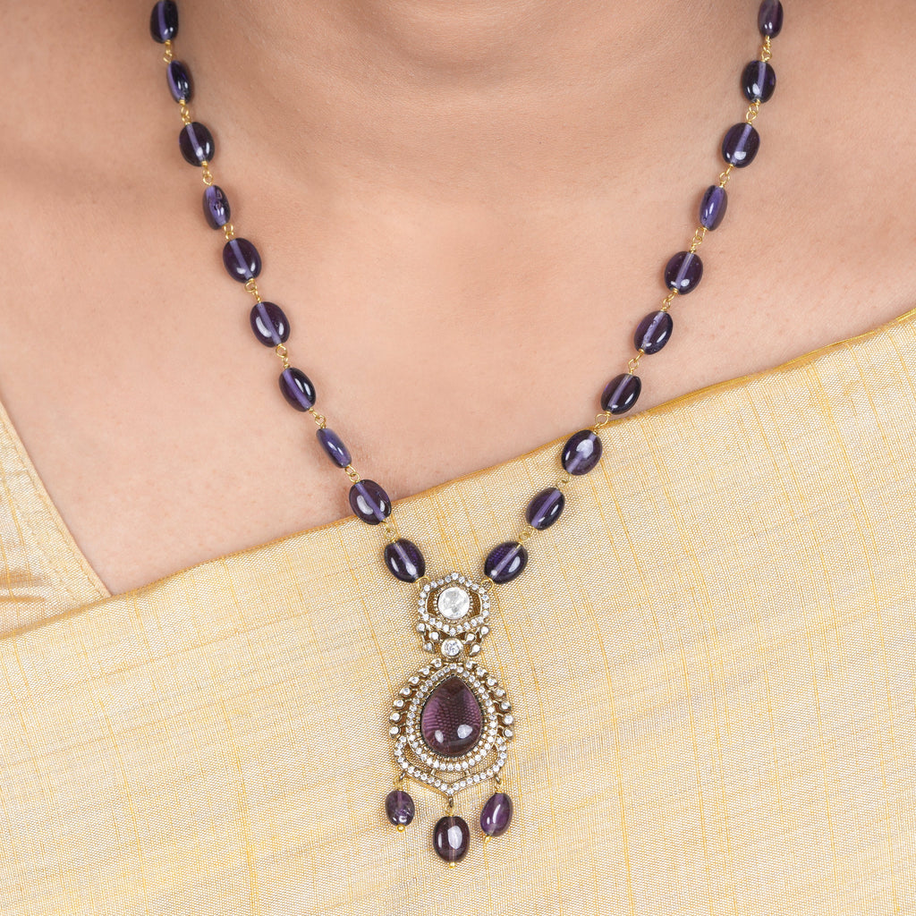 22k Gold Plated Amolya Kumudini Pendant Set