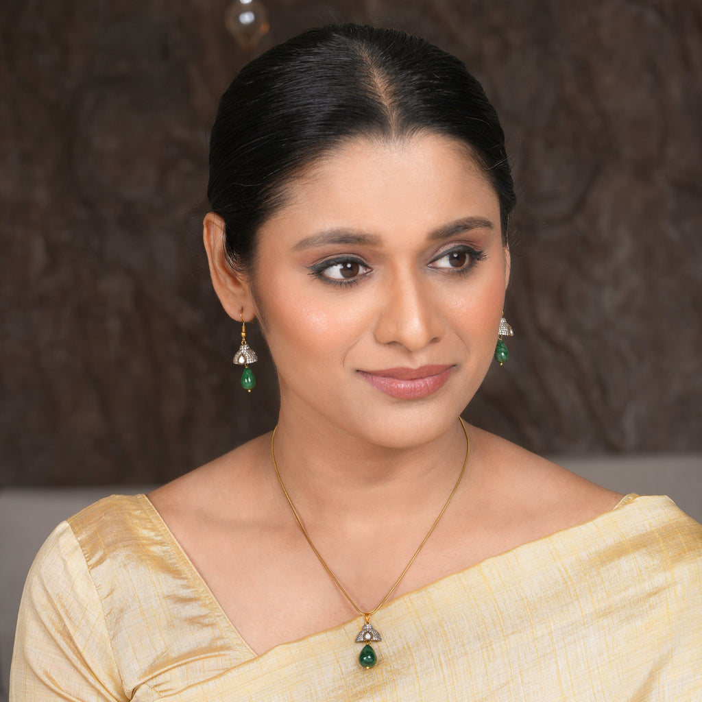 22k Gold Plated Amolya Pranika Pendant Set