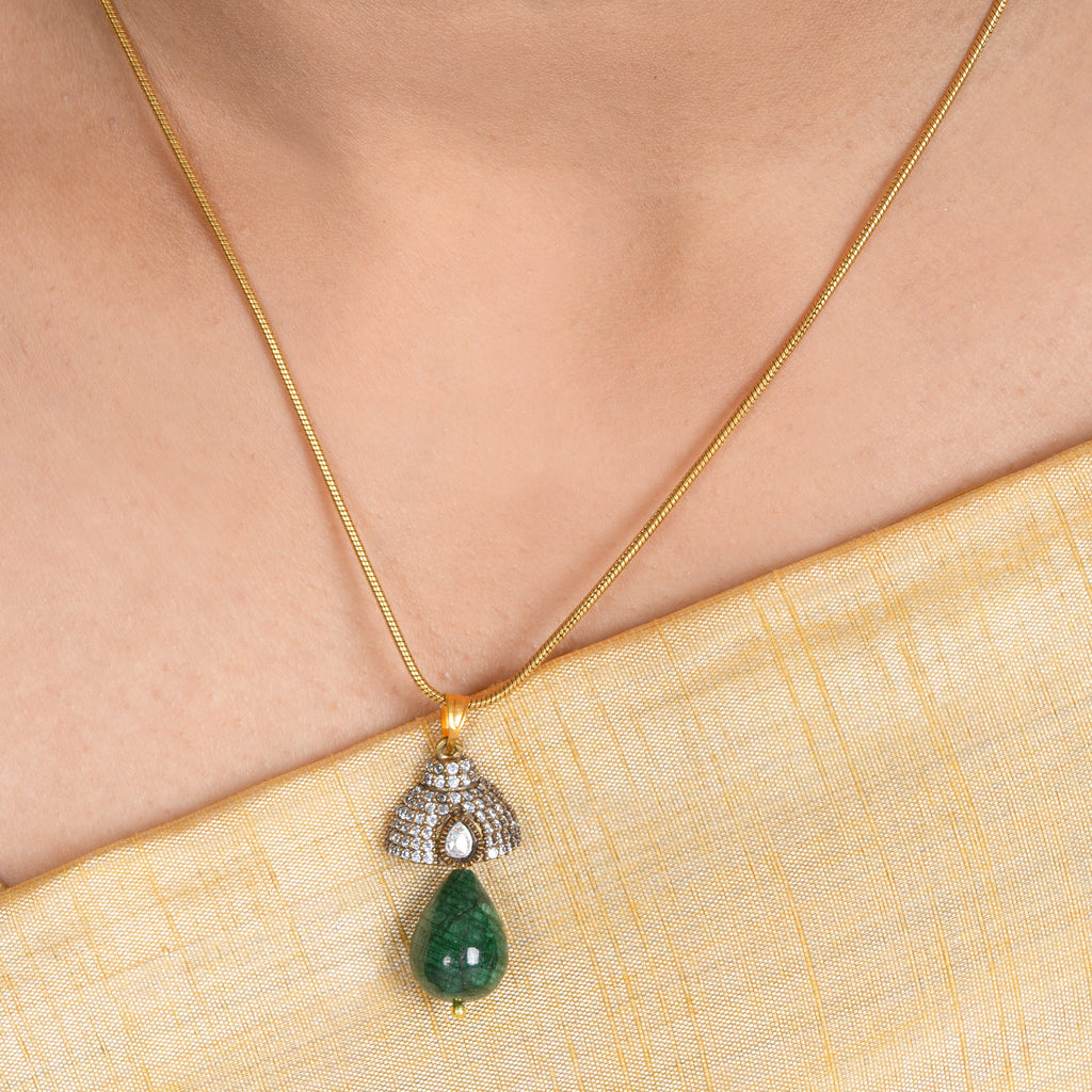 22k Gold Plated Amolya Pranika Pendant Set