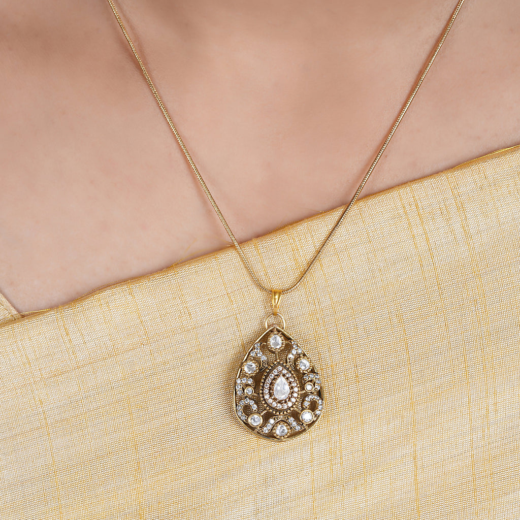 22k Gold Plated Amolya Kshirja Pendant Set