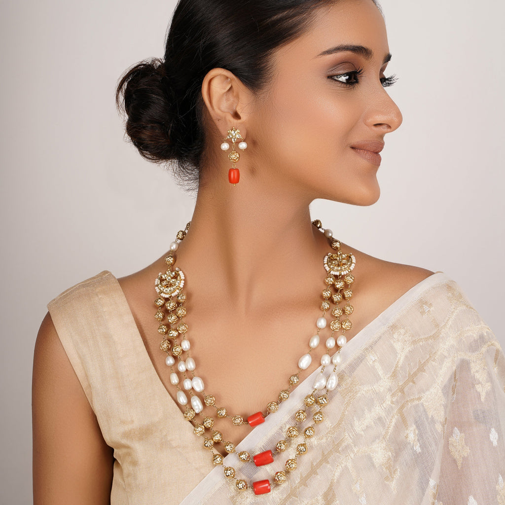 22k Gold Plated Divyam Vinora Necklace Set