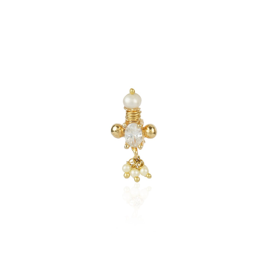 Eswari Gold Plated Zircon Nosepin
