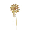 Gold Plated Zircon Flower Juda Pin