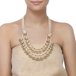 KUNDAN PEARL GHUNGROO  NECKLACE