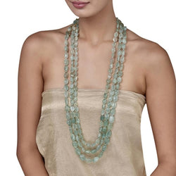 FLUORITE LONG MULTI STRING NECKLACE