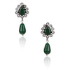 STUDDED GREEN TEAR DROP EARRING