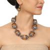 Gold & Silver Plated Mishran Carved Ball Necklace Set