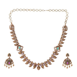 22k Gold Plated Kanaka Pravya Necklace Set