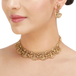 KONARK  CLASSIC TEMPLE LAKSHMI NECKLACE SET