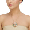 SANKRANTI KUNDAN PINK CHAND PENDANT SET