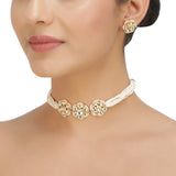 SANKRANTI KUNDAN CHAND FLOWER PENDANT SET